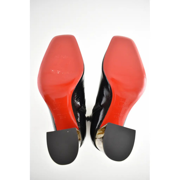 Christian Louboutin Hilconico 85 Black Patent Block Corne Heel Ankle Bootie 35.5 - Picture 12 of 12